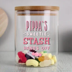 Personalised Sweetie Stash Jar -Water Bottle Store p1007d74 personalised sweetie stash 4