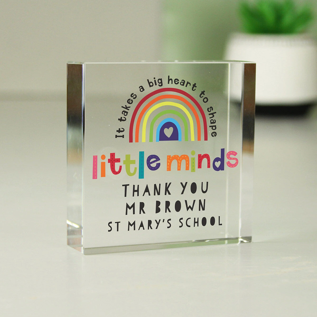 Personalised Teacher ‘Shape Little Minds’ Crystal Token 4 Personalised Teacher ‘Shape Little Minds’ Crystal Token - Image 4