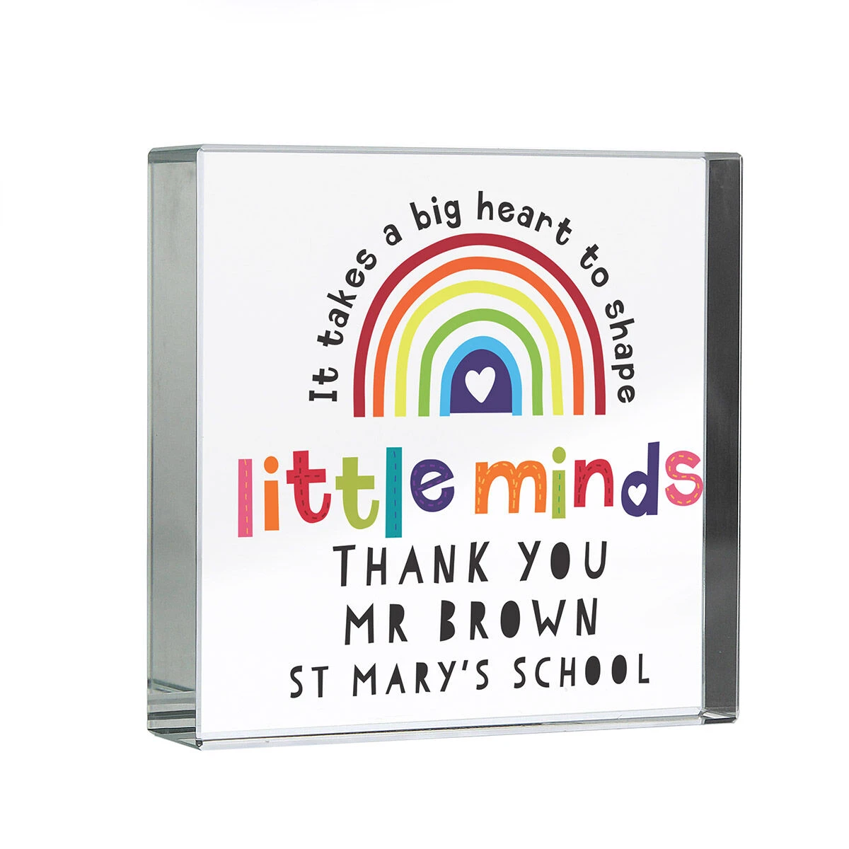 Personalised Teacher ‘Shape Little Minds’ Crystal Token 3 Personalised Teacher ‘Shape Little Minds’ Crystal Token - Image 3