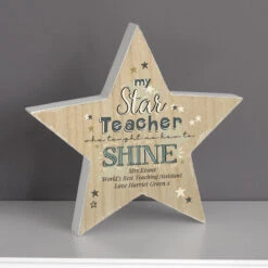 Personalised ‘My Star Teacher’ Rustic Wooden Star Decoration 8 Personalised ‘My Star Teacher’ Rustic Wooden Star Decoration -Water Bottle Store p1011f71 1