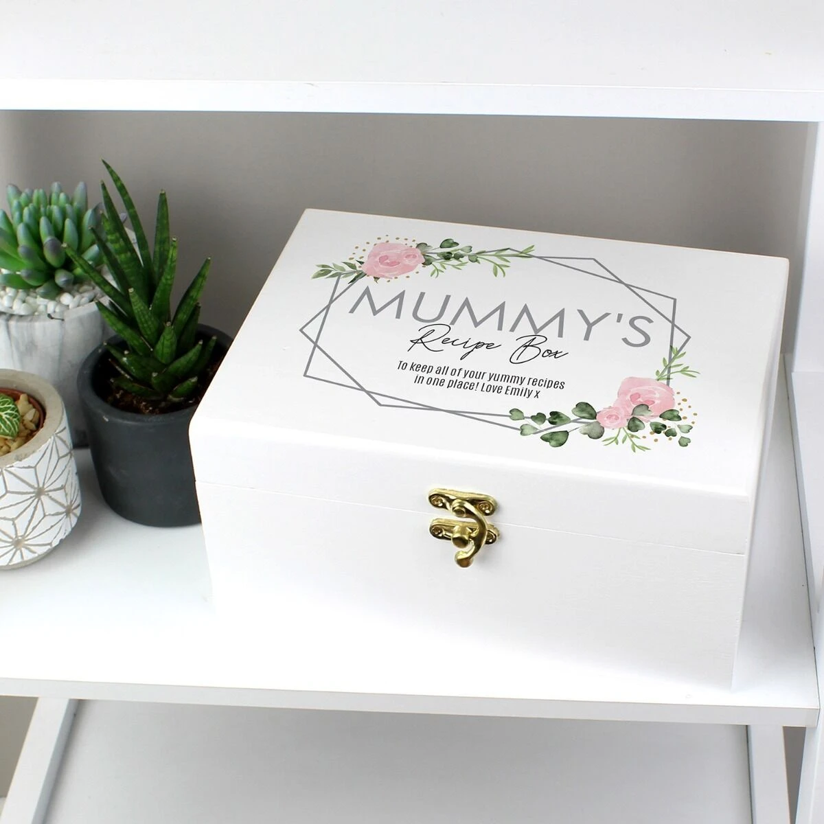 Personalised Abstract Rose White Wooden Keepsake Box 5 Personalised Abstract Rose White Wooden Keepsake Box - Image 5
