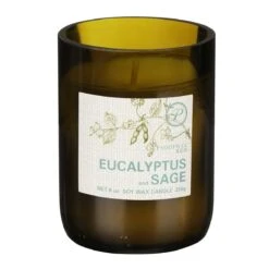 Paddywax Eco 226g Eucalyptus And Sage Green Recycled Glass Soy Candle -Water Bottle Store paddywax eg13eu eco eucalyptus sage recycled glass candle 02
