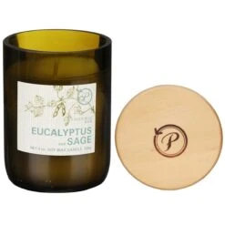 Paddywax Eco 226g Eucalyptus And Sage Green Recycled Glass Soy Candle -Water Bottle Store paddywax eg13eu eco eucalyptus sage recycled glass candle 03