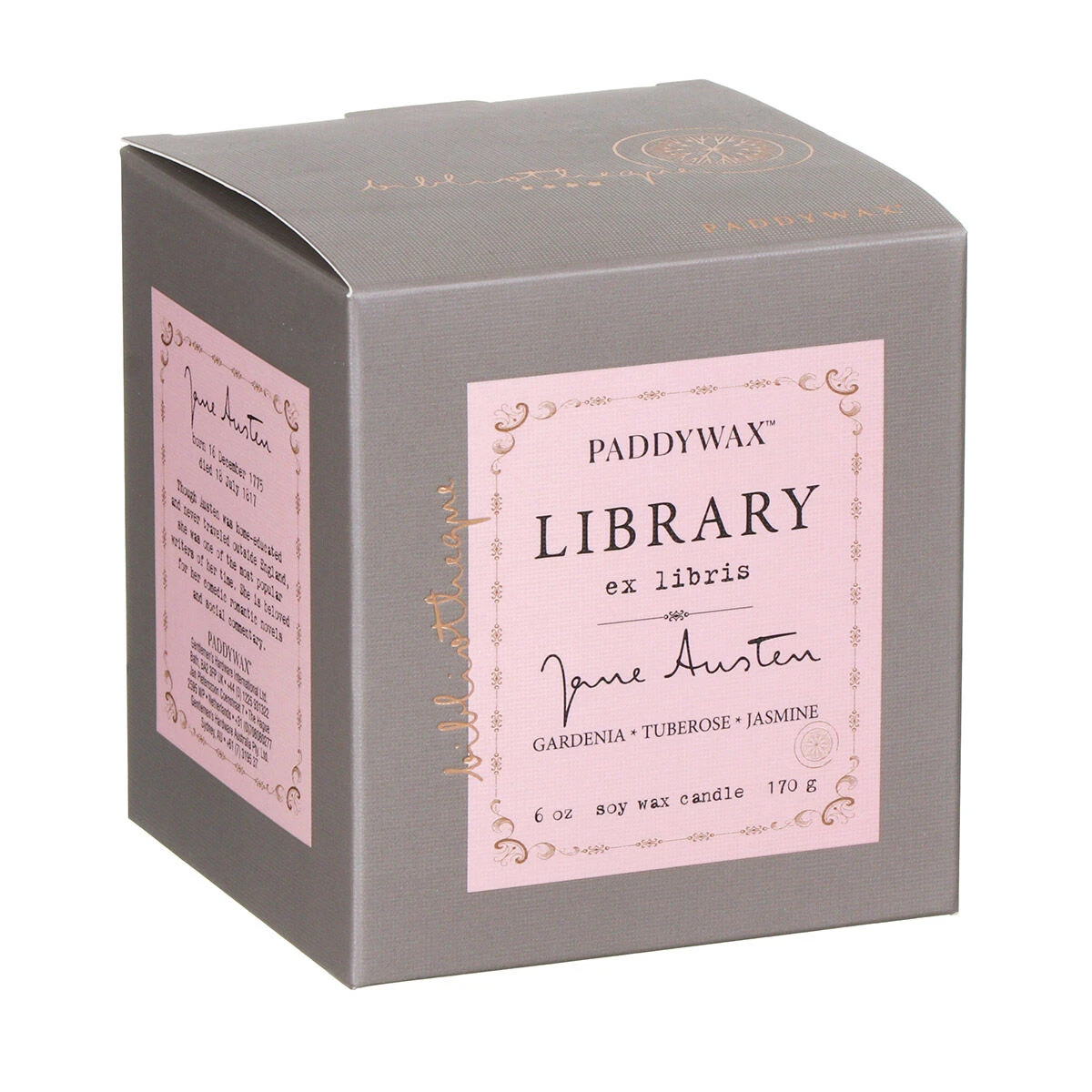 Paddywax Library 170g Jane Austen Boxed Soy Candle 4 Paddywax Library 170g Jane Austen Boxed Soy Candle - Image 4