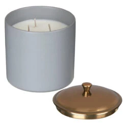 Paddywax Hygge 425g 3 Wick Vetiver & Cardamom Grey Ceramic Soy Candle -Water Bottle Store paddywax hy1501eu large hygge candle 2