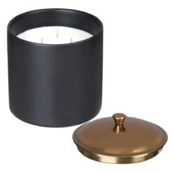 Paddywax Hygge 425g 3 Wick Bergamot & Mahogany Black Ceramic Soy Candle -Water Bottle Store paddywax hy1503eu large hygge candle 2