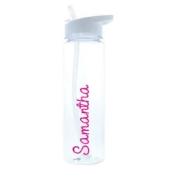 Personalised Island Water Bottle With Pink Text -Water Bottle Store peronalised memento company p103211 pink island water bottle 2