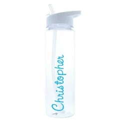 Personalised Island Water Bottle With Blue Text -Water Bottle Store peronalised memento company p103212 blue island water bottle 2