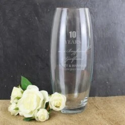 Personalised Anniversary Glass Bullet Vase -Water Bottle Store personalised memento company p0107e81 anniversary bullet vase 4