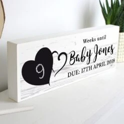 Personalised Rustic Countdown Wooden Block Sign -Water Bottle Store personalised memento company p1011d53 rustic chalk countdown wooden block sign 3