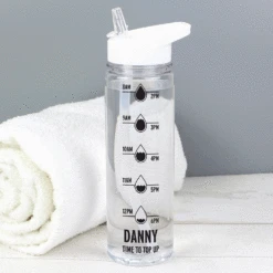 Personalised Black ‘Hydration Tracker’ Water Bottle