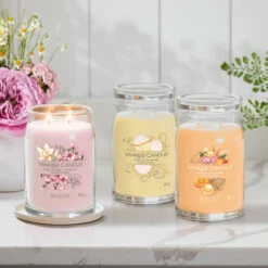 Yankee Candle Pink Cherry & Vanilla Signature Large Jar Candle -Water Bottle Store pink cherry cupcake mango signature jar collection lifestyle 1