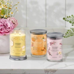 Yankee Candle Mango Ice Cream Signature Large Tumbler Candle -Water Bottle Store pink cherry cupcake mango signature tumbler collection lifestyle 1 2