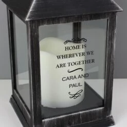 Personalised Antique Scroll Rustic Black Lantern -Water Bottle Store pmc p1007c18 black lantern 4