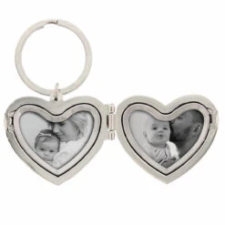 Personalised Floral Heart Photo Frame Keyring -Water Bottle Store pmc personalised p0102z25 floral heart poto frame keyring 03
