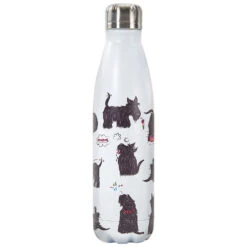 Eco Chic White Scatty Scotty Dogs 500ml Thermal Drinks Bottle