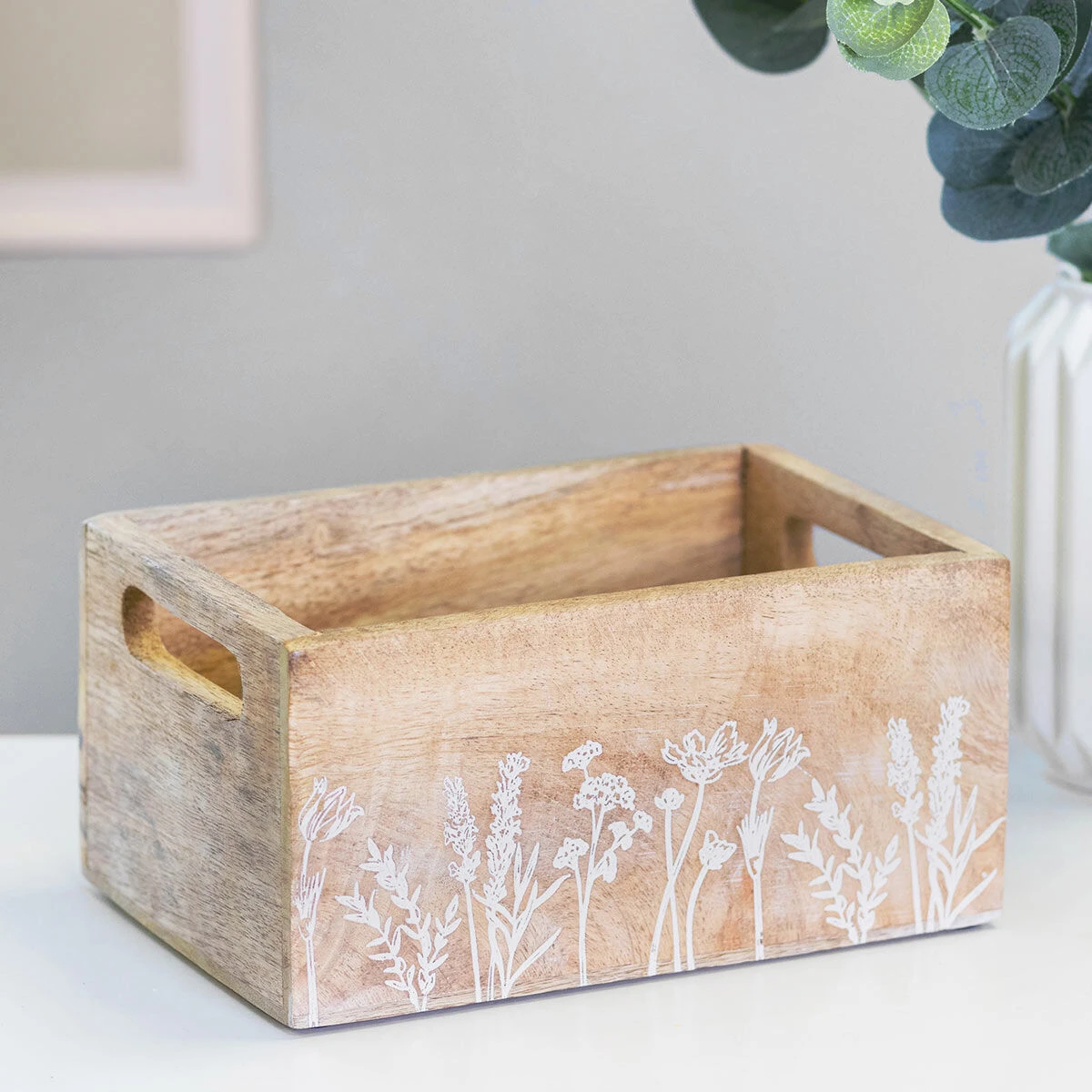 Transomnia Small Wooden Meadow Flowers Trug 1 Transomnia Small Wooden Meadow Flowers Trug