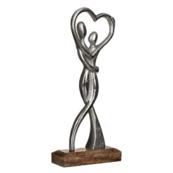 Transomnia Silver Metal Dancing Couple On Wooden Base Decoration 5 Transomnia Silver Metal Dancing Couple On Wooden Base Decoration -Water Bottle Store transomnia decc705 dancing couple with heart on wooden base 2