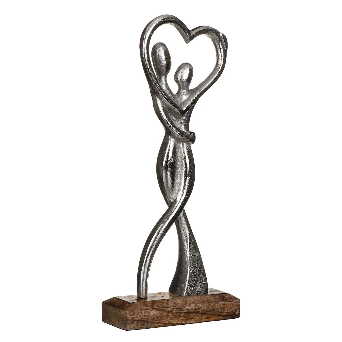 Transomnia Silver Metal Dancing Couple On Wooden Base Decoration 3 Transomnia Silver Metal Dancing Couple On Wooden Base Decoration - Image 3