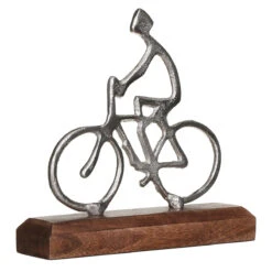 Transomnia Silver Metal Cyclist On Wooden Base Decoration 5 Transomnia Silver Metal Cyclist On Wooden Base Decoration -Water Bottle Store transomnia decc715 silver metal cyclist on wooden base decoration 2