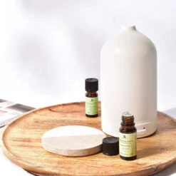 Aroma Home Serenity Cream Ceramic Ultrasonic Diffuser -Water Bottle Store upper canada ah dif 0001 cr aroma home serenity cream ceramic diffuser lifestyle