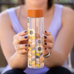 Orla Kiely Multi Stem Glass Water Bottle -Water Bottle Store wild and wolf ok604 orla kiely glass water bottle 3