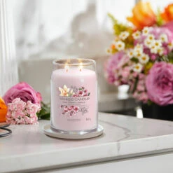 Yankee Candle Pink Cherry & Vanilla Signature Large Jar Candle -Water Bottle Store yankee candle 1629986e pink cherry vanilla signature large jar candle lifestyle 1