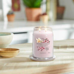 Yankee Candle Pink Cherry & Vanilla Signature Large Jar Candle -Water Bottle Store yankee candle 1629986e pink cherry vanilla signature large jar candle lifestyle 3