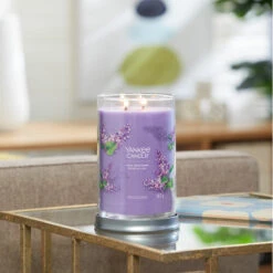 Yankee Candle Lilac Blossoms Signature Large Tumbler Candle -Water Bottle Store yankee candle 1630031e lilac blossoms signature large tumbler candle lifestyle 2