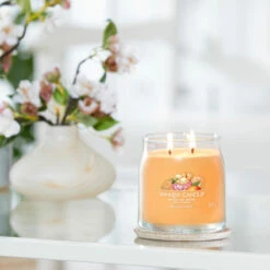 Yankee Candle Mango Ice Cream Signature Medium Jar Candle -Water Bottle Store yankee candle 1632325e mango ice cream signature medium jar candle lifestyle 2