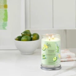 Yankee Candle Cucumber Mint Cooler Signature Large Tumbler Candle -Water Bottle Store yankee candle 1728873e cucumber mint cooler signature large tumbler candle lifestyle 1