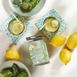 Yankee Candle Cucumber Mint Cooler Signature Large Tumbler Candle -Water Bottle Store yankee candle 1728873e cucumber mint cooler signature large tumbler candle lifestyle 2