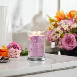 Yankee Candle Hand Tied Blooms Signature Large Tumbler Candle -Water Bottle Store yankee candle 1734809e hand tied blooms signature large tumbler candle lifestyle 2