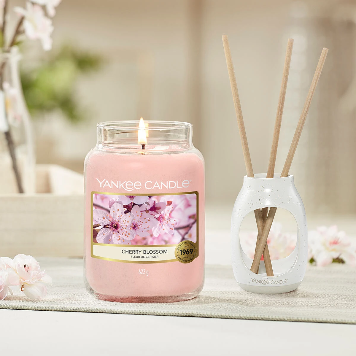 Yankee Candle Cherry Blossom Large Jar Candle 2 Yankee Candle Cherry Blossom Large Jar Candle - Image 2